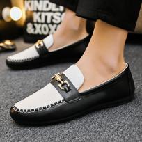 Vyriški lankstinukai Patogūs plokščiapadžiai laisvalaikio batai Kvėpuojantys slip-on tipo minkštos karvės odos vairavimo batai Mokasinai Vyriški batai Balti 39 juoda