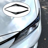 Headlight Eyebrows Eyelid Sticker Decoration Front Car Styling, 8, Parts Durable Replacement Black  gray
