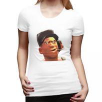 Team Fortress 2 TF2 Scout Gmod Face Funny Meme TShirt for Women Crew Neck Streetwear T Shirts Womens Tees Short Clothes Tops S