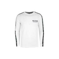 Tommy Hilfiger Solid Color Brand Logo Pattern Side Round Neck Long Sleeve T-Shirt Men tops 09T4087-100 L