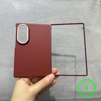 PC Triangle Carbon Fiber Pattern Magnetic Case for For Samsung Galaxy Z Fold 8 for Magsafe Charging Thin Slim Lens Protect Cover Galaxy Z Fold 8 raudona