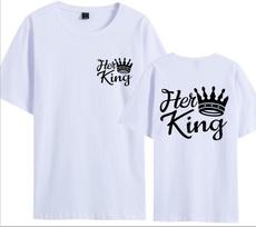 Couples Oversized King And Queen TShirts Various Colors Unisex Women Streetwear Top for Matching Outfits Modal fabric S white