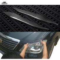 Carbon Fiber headlight Cover Eyelids Eyebrows For Toyota Crown 12th 2004 - 2008 CROWN Royal Saloon front decorative sticker 2pcs gray