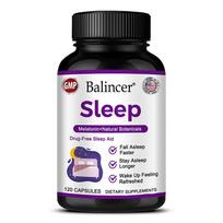 Miego palaikymo kapsulės su melatoninu ir natūraliais augalais, be vaistų, žolinis naktinis papildas, 120 vnt. 120PCS