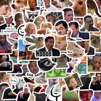 10 30 50 100Pcs Classic American Tv Series Funny Meme Stickers Cartoon Expression Decals Diy Luggage Phone Scrapbooking Sticker gray