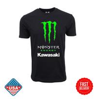 KAWASAKI MONSTER ENERGY GRAFIKOS MARŠKINĖLIAI ĮKVĖPTAS DOVANŲ GERBĖJUI S-5XL KAWASAKI MARŠKINĖLIAI Unisex Marškinėliai S black