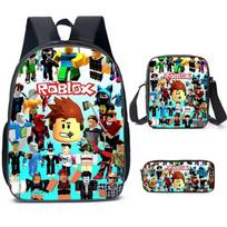3D Roblox kuprinės rinkinys, 3 dalys, didelė talpa, kvėpuojanti nugarinė, vandeniui atsparus Oksfordo audinys, komplekte kuprinė, peties krepšys, pieštukinė