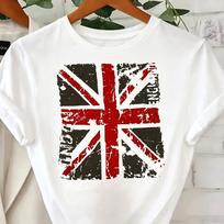 Y2k Gothic Harajuku Style British Flag Tshirt Summer New Item Suitable For Both Unisex And Unisex Casual Tshirt 4XL gray