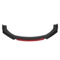 Front Bumper Lip Spoiler Splitter Kit Universal Aerodynamic Accessory for Car Modification(Carbon Fiber Style Red ) black
