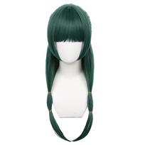 Lolita Cosplay Wigs For Ladies Dark Green Lolita Long Twin-Tail Wig with Bangs Long Synthetic Straight Hair Wig for Anime Party black