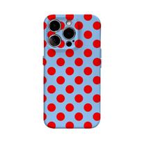 Blue Red Dot Phone Case For IPhone 16 15 14 13 12 11 X XS XR XSMAX 7 8 Pro Max Plus Double-layer Back Cover IPHONEXSMAX gray