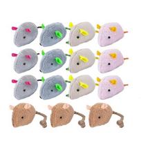 15Pcs Catnip Mouse Cat Toys Plush Mice Soft Stuffed Animal Interactive Realistic Mouse Cat Enrichment Toy for Indoor Cats Play Exercise Hunting 1 Set white