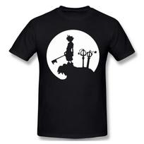 Men's T-Shirt Sora Final Fantasy Printed Cotton Kingdom Heart High Quality T-Shirt Anime Funny Harajuku Streetwear T-Shirt XXL juoda