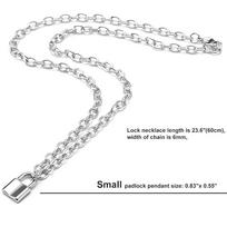 Barb Wire Choker Necklace Lock Pendant Necklace for Men Women Stainless Steel Layered Gothic Thorns Punk Chunky Chain Necklaces