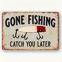 Vintage Humorous Fishing Man Cave Metal Tin Sign Aluminum Wall Art Decor 8x12 Inch 20x30