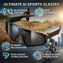 800W HD Smart Glasses Anti-Shake Camera Glasse Video Record AI Translation Sport Sunglasses Driving IP66 Goggles Bluetooth Playback 32GB Memory Unisex A
