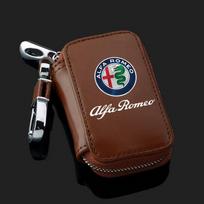 Odiniai automobilio raktų dėklai Piniginės Namų tvarkytojų dangteliai Užtrauktuku užsegamas maišelis Alfa Romeo giulia stelvio giulietta 159 147 156 Automobilio priedai QI7 brown