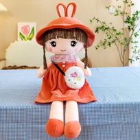 50CM Kawaii Mergaitės Pliušinės Lėlės su Triušio Ausimis Minkštos Kimštos Lėlės Mielos Pliušinės Žaislai Mergaičių Žaislai Vaikų Gimtadienio Valentino Dovana 50cm oranžinė