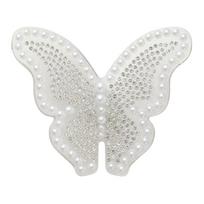 Crocs Pearl-embellished Butterfly Design Pearl Shoe Accessories Unisex White F balta