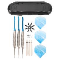 Metal Tip Darts Set Steel Tip Darts Set Professional Darts   Barrel Aluminum Shaft and PET Flights with Storage Case white
