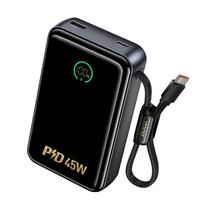 Powerbank 20000 mAh QC PD 2A 45W with built-in cable USB C Hoco Q54 metal gray