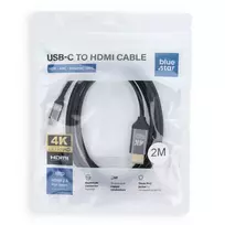 Cable USB C to HDMI Blue Star 4K 60Hz - High Speed, HDR, ARC, Ethernet, AWM, 2m black