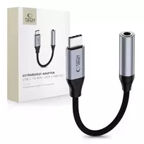 Tech-Protect TECH-PROTECT ULTRABOOST ADAPTER USB-C TO MINI JACK 3.5MM DAC IRON GREY