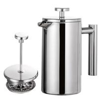 350ml/800ml/1000ml Kavos virimo puodelis Prancūziškas presas Kavos virimo puodelis Nerūdijančio plieno Dvisienis Izoliuotas Kavos virimo puodelis 350ml gray