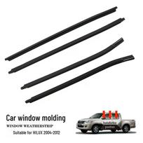 Hilux VIGO 04-14 Door Glass Outer Weatherstrip Seal Trim Full car set black