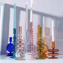 Stiklinė vaza kaip puošmena Moderni elegantiška gėlių vaza Žvakidė vestuvėms namų dekoravimui įkurtuvėms Rutulio formos mėlyna gray