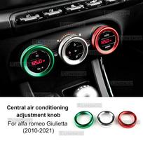 Aliuminio lydinio oro kondicionieriaus rankenėlės apdailos žiedai Interjero lipdukai Alfa Romeo Giulietta 2010-2021 (3 dalių rinkinys) One Size juoda