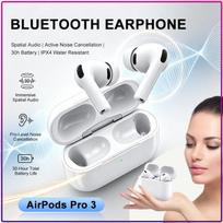 AirPods Pro 3 In-ear Apple Wireless Headphones Premium Listening Experience ANC Noise Reduction IPX4 Water Resistant Portable Charging Case balta