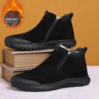 Žieminiai vyriški sniego batai su kailiu, sutvirtinti, šilti, medvilniniai, slip-on, sportiniai, madingi batai 39 juoda
