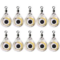 10Pcs Underwater Night Light Lure Mini Eye Shape Luminous Fish Lure Battery Powered LED Illuminated Lure for Seawater Freshwater įvairiaspalvis