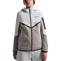 Nike Sportswear Tech Fleece Color Block Logo Hooded Zip-Up Jacket Kids jackets HV5867-025 S gray