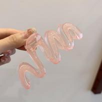 Cream Wave Grab Clip Large Hair Volume Hairpin Back Head Hair Grab Disc Hair Shark Clip beige