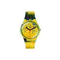 Swatch Kvarcinis Mechanizmas 30 Metrų Atsparus Vandeniui Laikrodis 41 Mm Geltonas Ciferblatas Plastikinis Korpusas Silikoninė Apyrankė Unisex Laikrodžiai SUOZ354 Yellow yellow