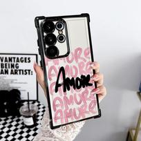 Case for Samsung Galaxy S26 S25 Edge S23 S21 Plus S20 FE S22 Ultra S24 Phone Cover Creative Stylish English Letters Galaxy S22+ 5G gray