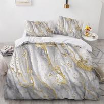 King Size Duvet Cover Sets, Abstract Marble Microfiber Bedding Set With Pillowcase 75*50, Fashion Quilt Cover Sets All Seasons 100x135cm 2pcs&Duvet Cover gray