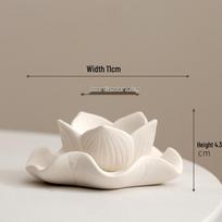 Lotus Ceramic Candle Holder for Buddha Home Decor white