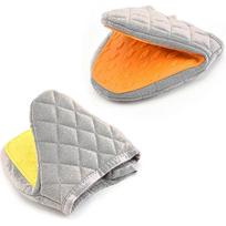 Pack Of 2 Mini Oven Gloves Heat Resistant Non-slip Silicone Cotton With Hanging Loop
