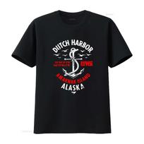 Mirtiniausia Žvejyba Marškinėliai Dutch Harbor Aliaska Amaknak sala Inkaras Dizainas Apvalus kaklas Švelnus graphi XL black