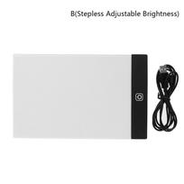 A5 LED Art Stencil Board Light Box USB Tracing Drawing Table Adjustable Pad B(Stepless Adjustable Brightness) gray