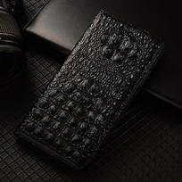 Krokodilo letena Tikros odos atverčiamas dėklas Samsung Galaxy A37 A57 5G telefonui Kortelių dėklai Atsparus įbrėžimams A37 5G juoda