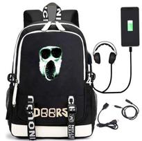 Escape The Doors: Roblox Student Backpack Printed Usb Charging Backpack With Large Capacity Canvas one size