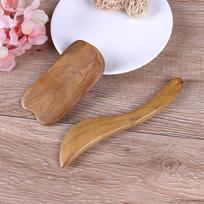 2Pcs Sandalwood Gua Sha Board Health Care Massage Scrape Slimming Massage Tools onesize brown