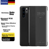 Vokietija], Huawei P30 Pro telefono dėklas, „Smart View“ atverčiamas dėklas, P30 Pro visapusiškos apsaugos nuo kritimo dėklas, Verslo stiliaus odinis dėklas - Paslaptingas juodas