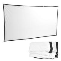 White Foldable Projection Cloth Multiple Sizes HD Movie Screen  Outdoor Backyard Film Viewing 100 inches