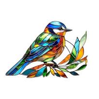 Paukščio gaudyklė nuo saulės Vitražinis kolibris Langų pakabinamas ornamentas namų sienų sodo dekorui Dovanos paukščių mylėtojams 15x15cm D blue