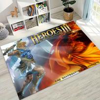 Retro Heroes of Might and Magic Žemėlapių Žaidimų Meno Kilimas Miegamajam Svetainei Sofai Namų Durų Kilimėlis Dekoras, Didelis Vaikams Neslystantis Grindų Kilimėlis 40x60cm( 15x23in )